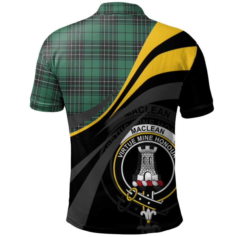 MacLean Hunting Ancient Tartan Polo Shirt - Royal Coat Of Arms Style