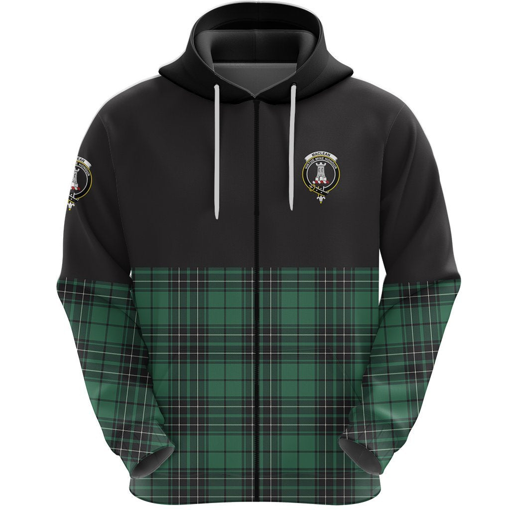 MacLean Hunting Ancient Clan Half Of Tartan Zipper Hoodie