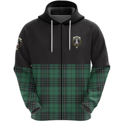 MacLean Hunting Ancient Clan Half Of Tartan Zipper Hoodie