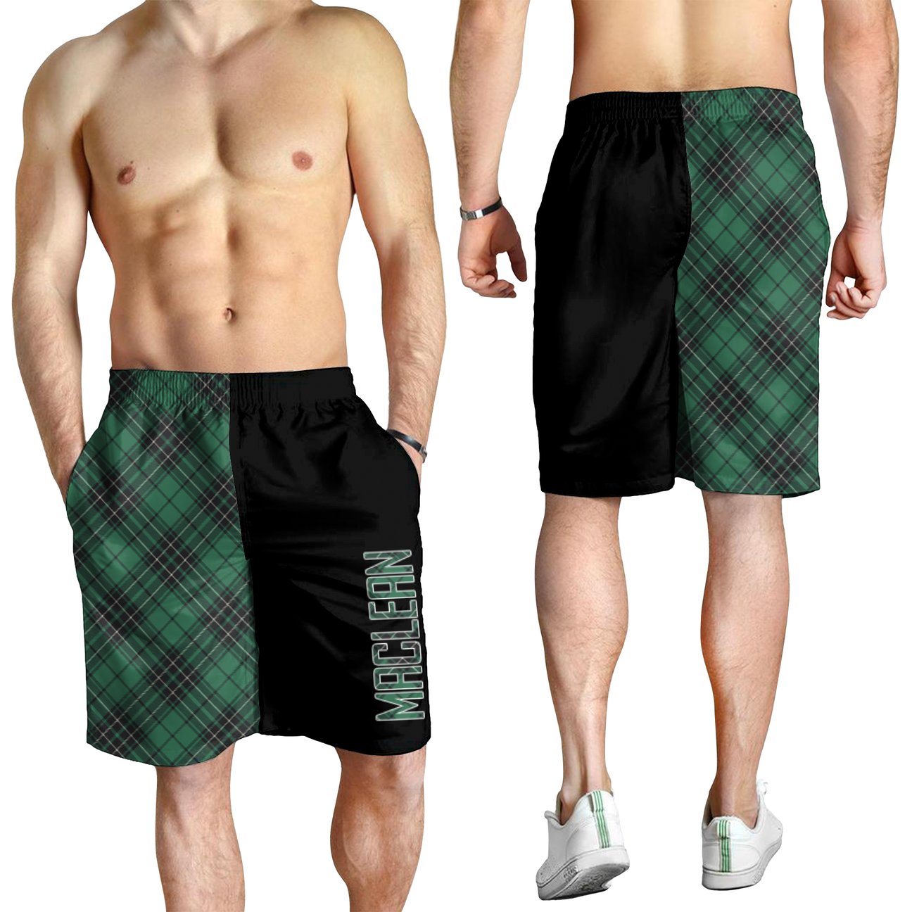 MacLean Hunting Ancient Tartan Crest Men's Short - Cross Style