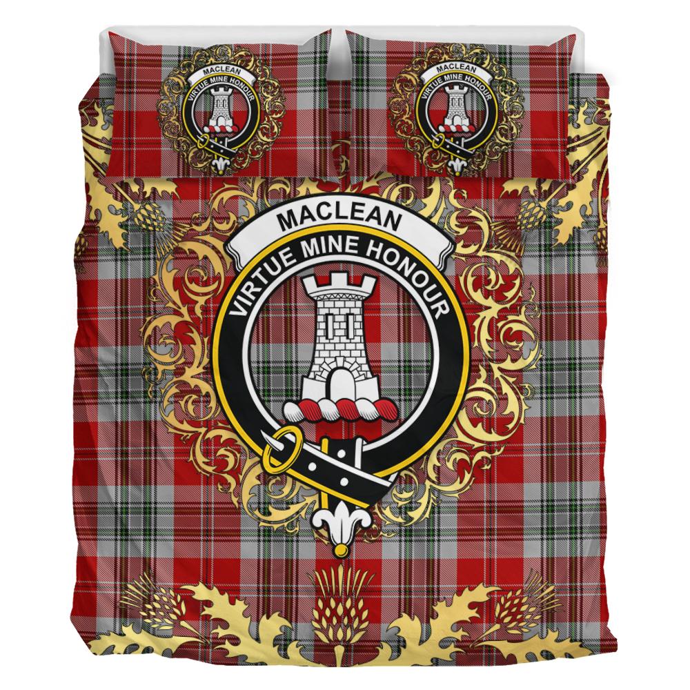MacLean of Duart Dress 02 Tartan Crest Bedding Set - Golden Thistle Style