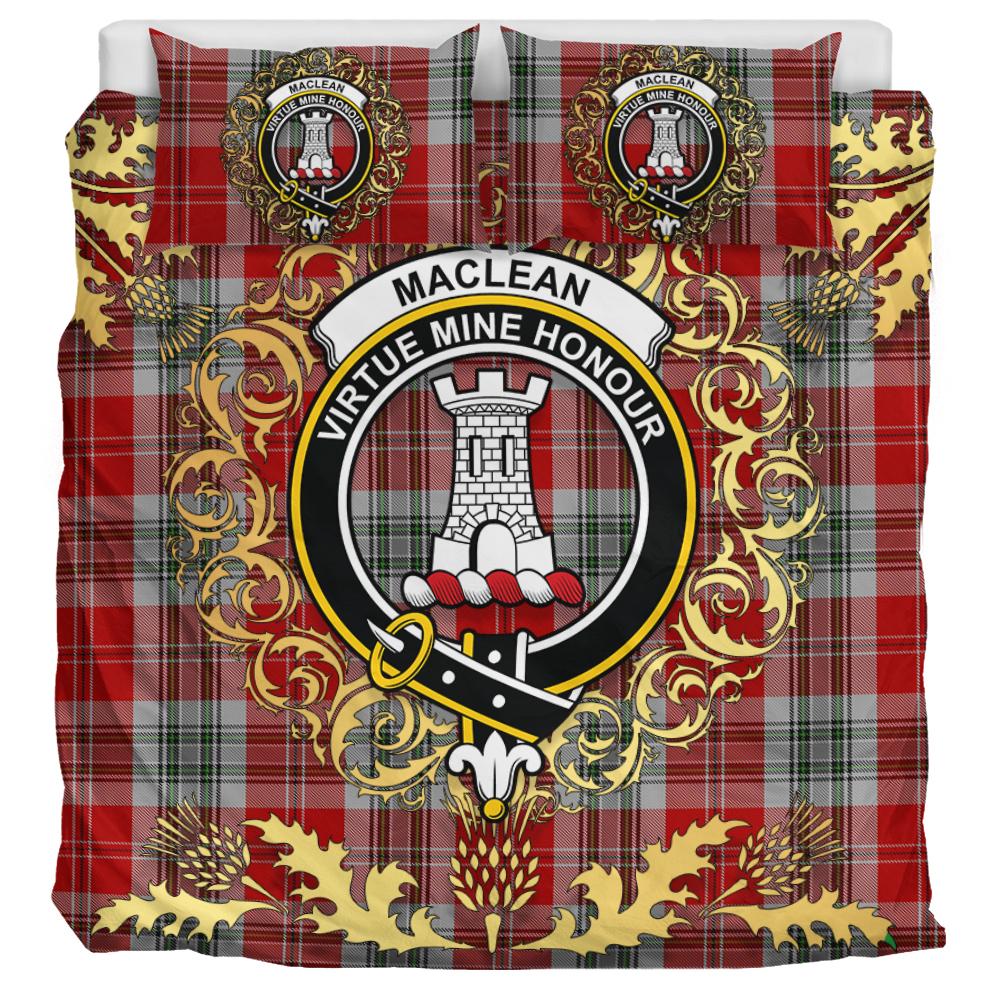 MacLean of Duart Dress 02 Tartan Crest Bedding Set - Golden Thistle Style