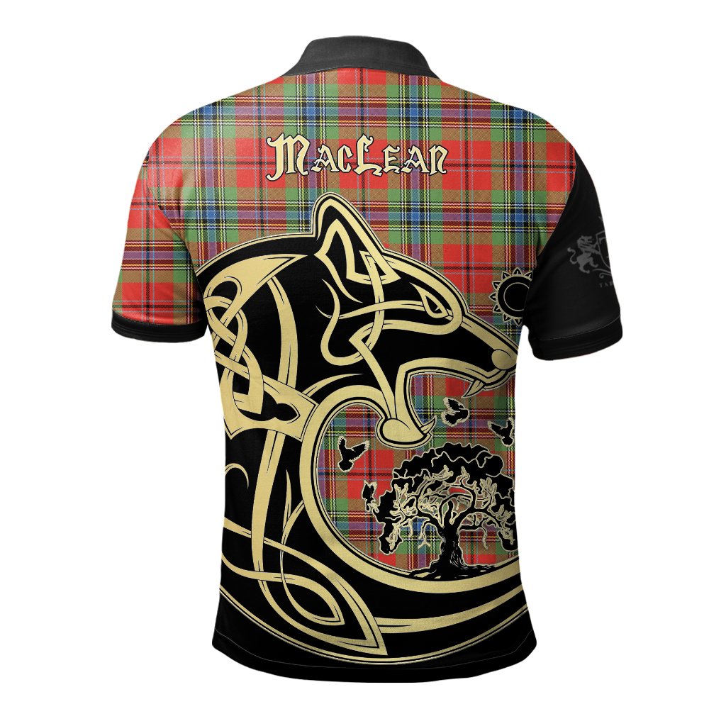 MacLean of Duart Modern Tartan Polo Shirt Viking Wolf