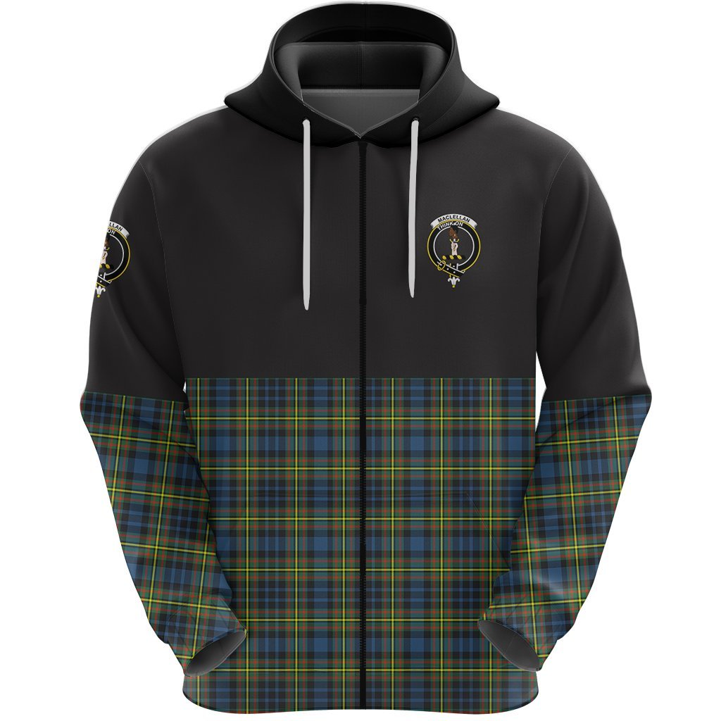MacLellan Ancient Clan Half Of Tartan Zipper Hoodie