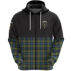 MacLellan Ancient Clan Half Of Tartan Zipper Hoodie