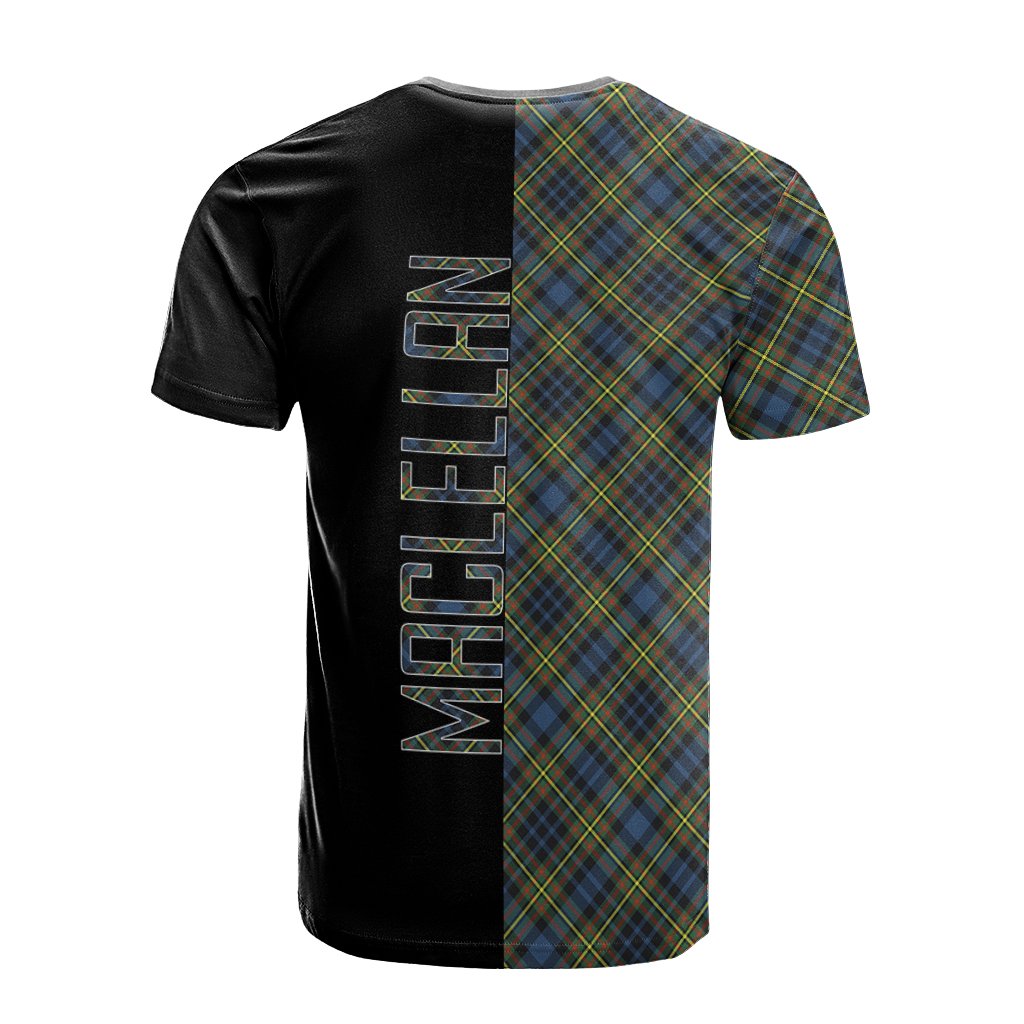MacLellan Ancient Tartan T-Shirt Half of Me - Cross Style