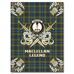 MacLellan Ancient Tartan Gold Courage Symbol Blanket