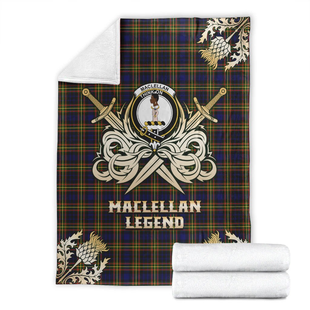 MacLellan Modern Tartan Gold Courage Symbol Blanket