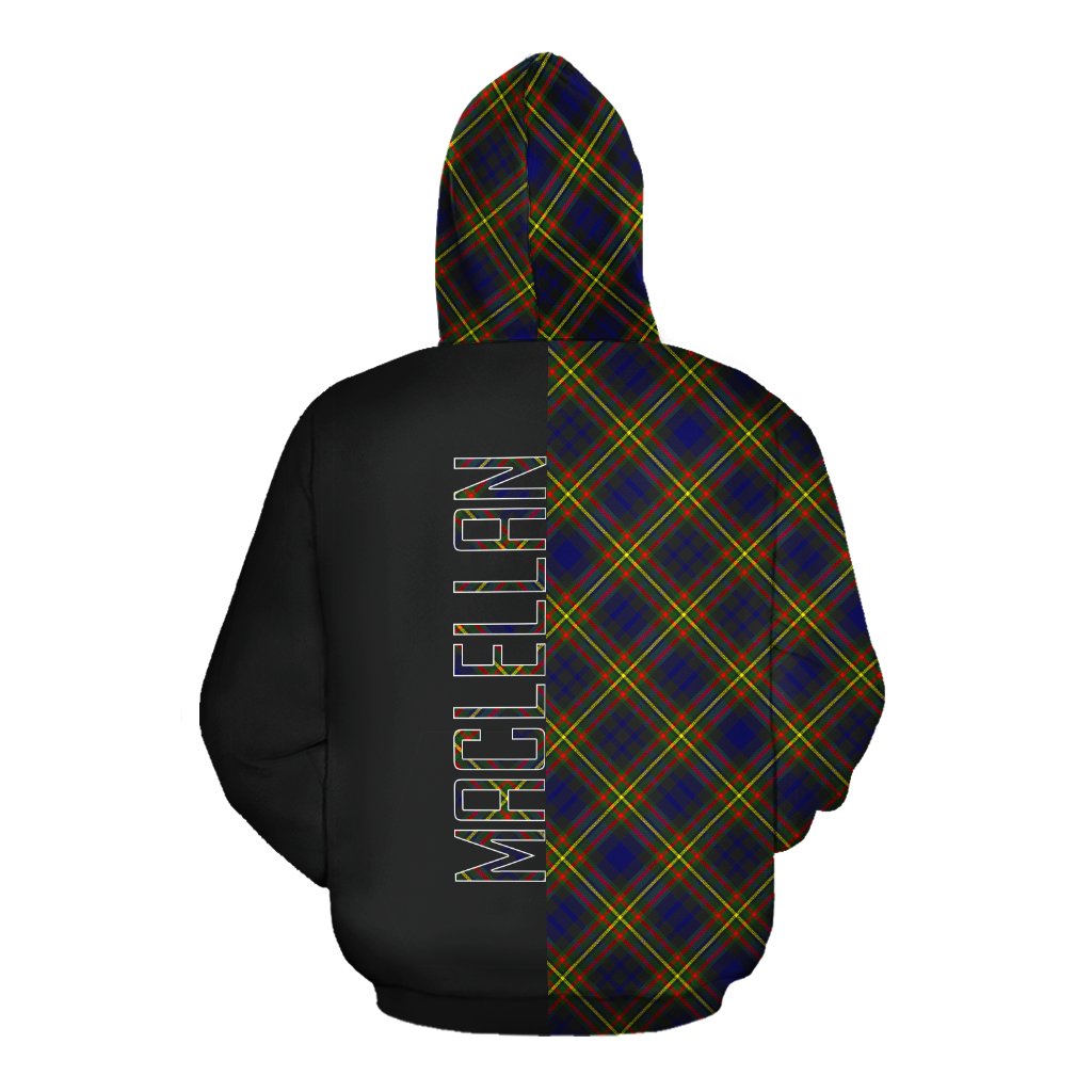 MacLellan Modern Tartan Hoodie Half of Me - Cross Style