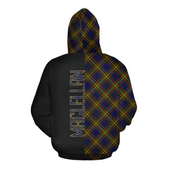 MacLellan Modern Tartan Hoodie Half of Me - Cross Style