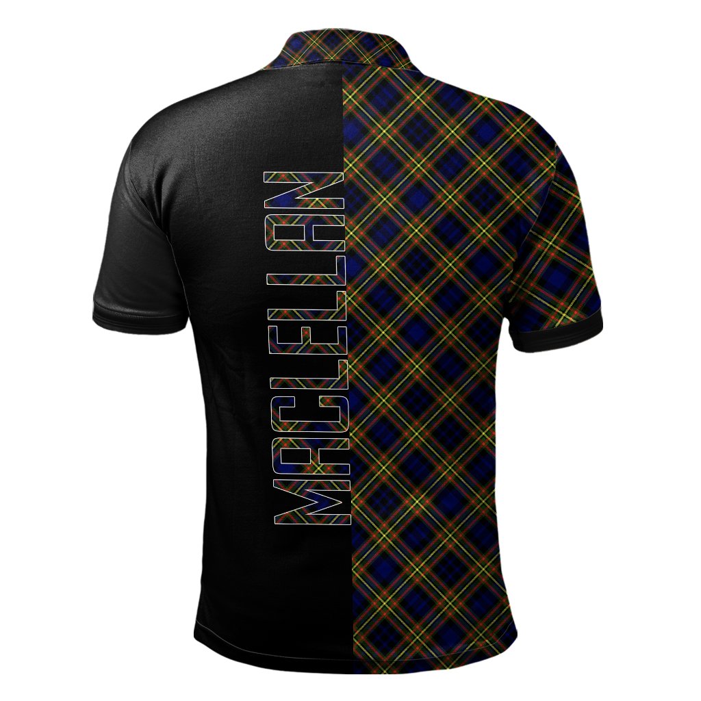 MacLellan Modern Tartan Polo Shirt Half of Me - Cross Style