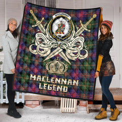 MacLennan Tartan Crest Legend Gold Royal Premium Quilt