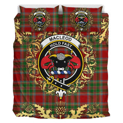 MacLeod of Gesto 02 Tartan Crest Bedding Set - Golden Thistle Style