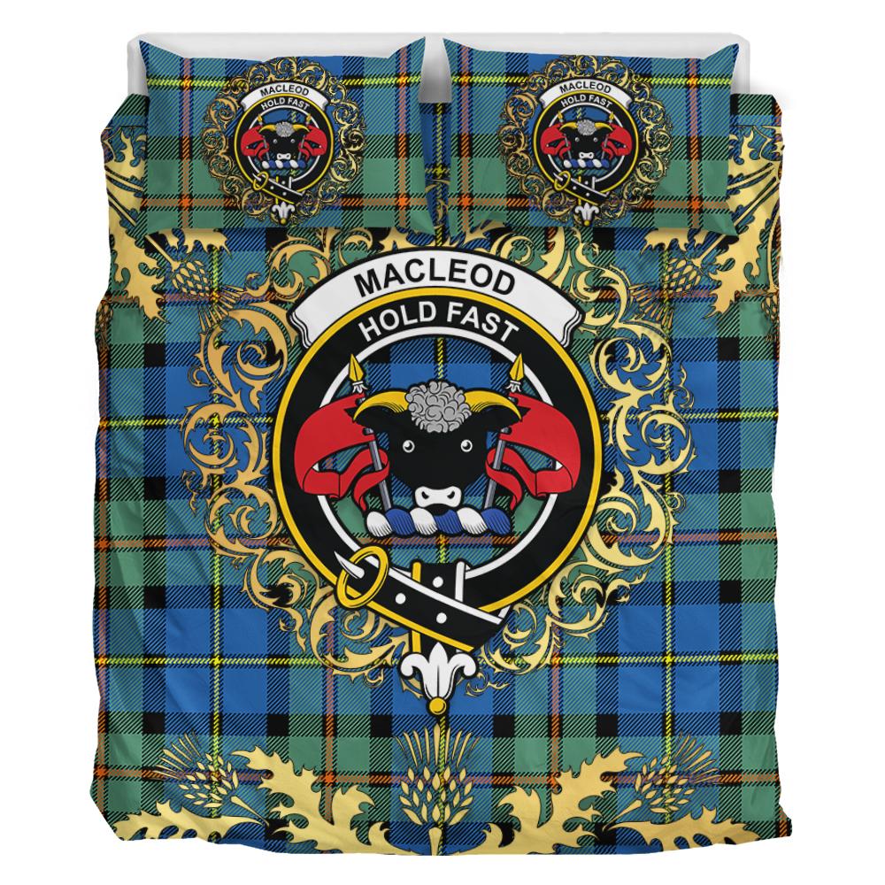 MacLeod of Harris Ancient Tartan Crest Bedding Set - Golden Thistle Style