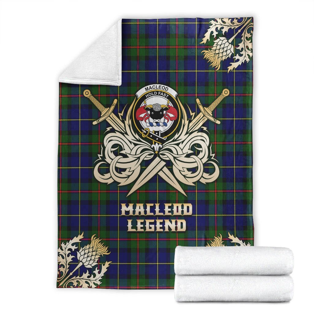 MacLeod of Harris Modern Tartan Gold Courage Symbol Blanket
