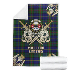 MacLeod of Harris Modern Tartan Gold Courage Symbol Blanket