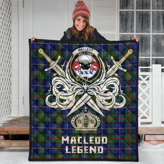 MacLeod of Harris Modern Tartan Crest Legend Gold Royal Premium Quilt