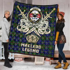 MacLeod of Harris Modern Tartan Crest Legend Gold Royal Premium Quilt
