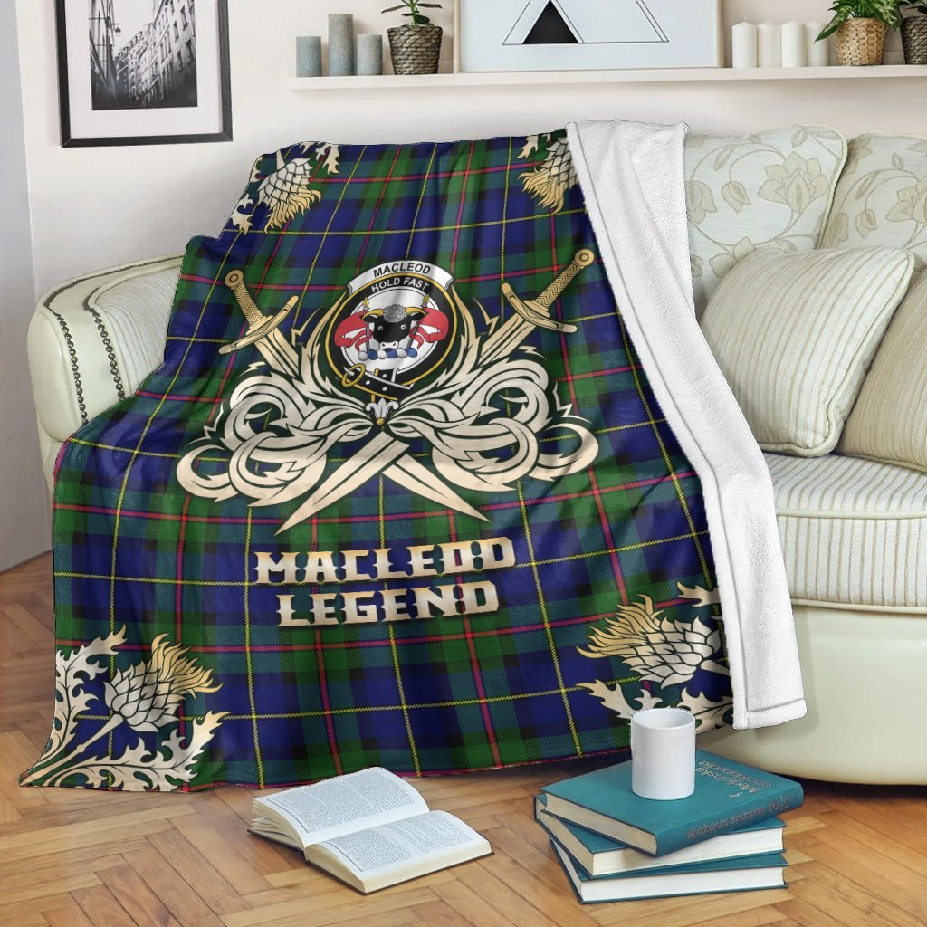 MacLeod of Harris Modern Tartan Gold Courage Symbol Blanket