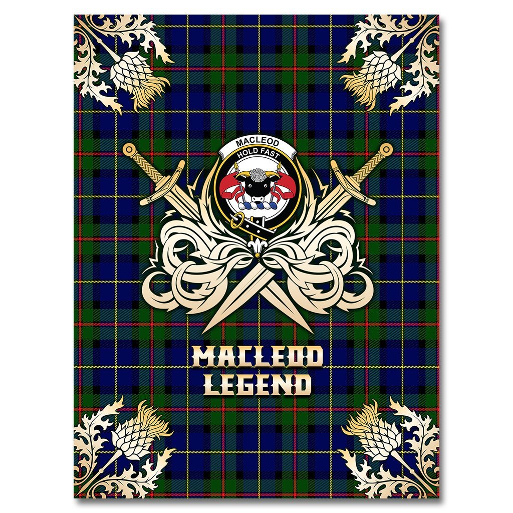 MacLeod of Harris Modern Tartan Gold Courage Symbol Blanket