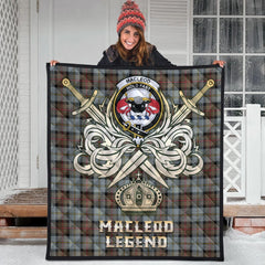 MacLeod of Harris Weathered Tartan Crest Legend Gold Royal Premium Quilt