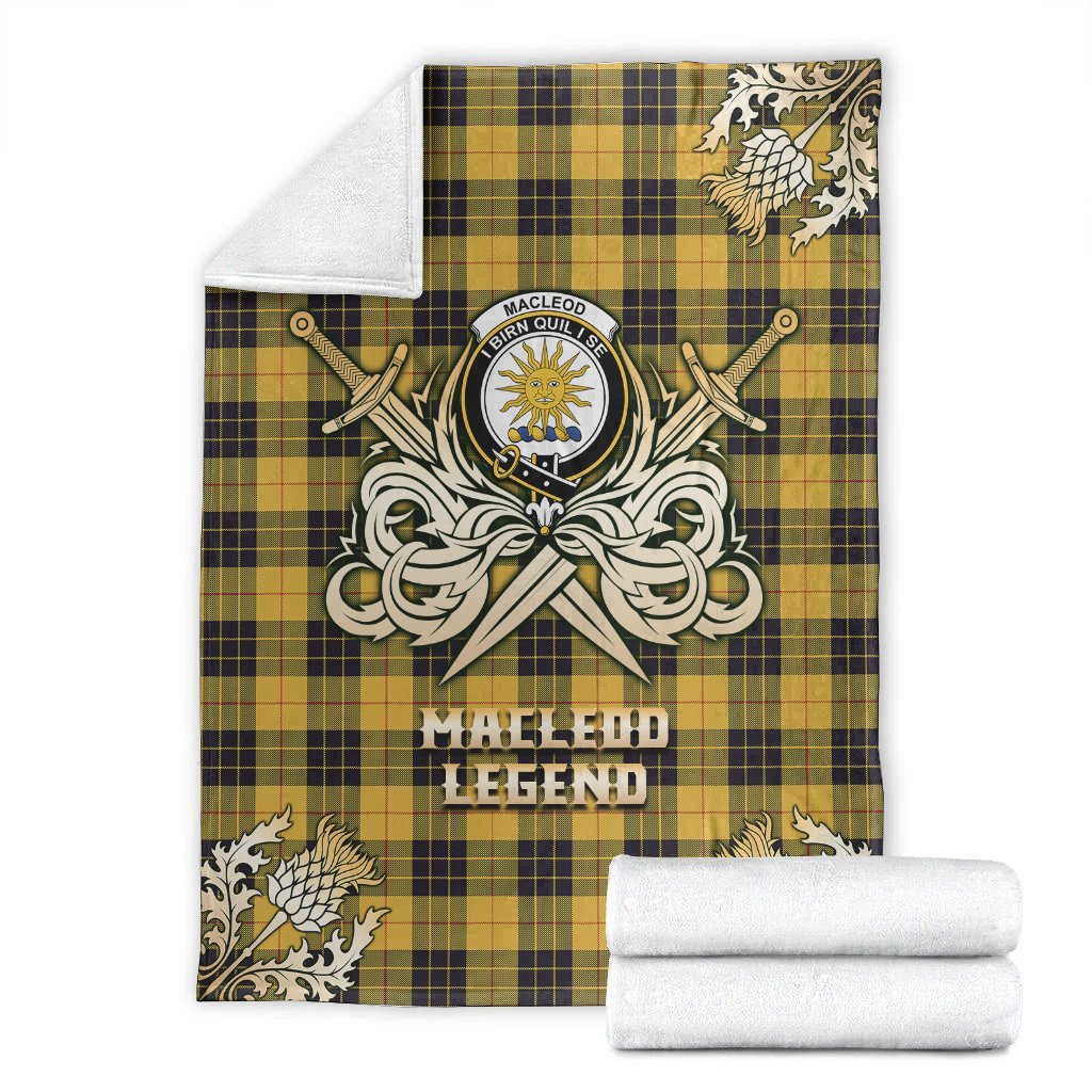 MacLeod of Lewis Ancient Tartan Gold Courage Symbol Blanket