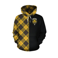 MacLeod of Lewis Ancient Tartan Hoodie Half of Me - Cross Style