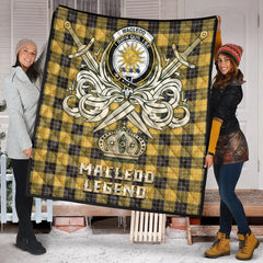 MacLeod of Lewis Ancient Tartan Crest Legend Gold Royal Premium Quilt