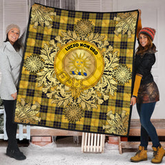 MacLeod of Lewis Ancient Tartan Crest Premium Quilt - Gold Thistle Style