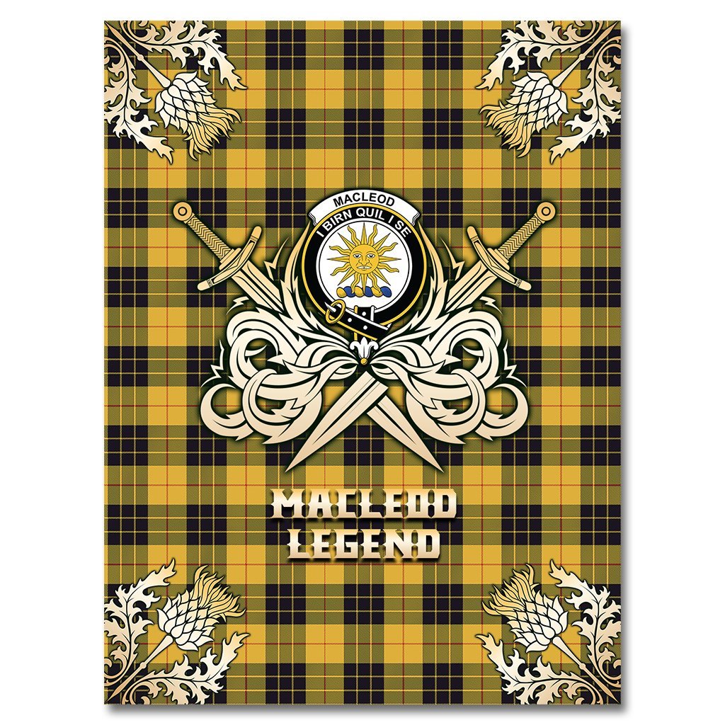 MacLeod of Lewis Ancient Tartan Gold Courage Symbol Blanket