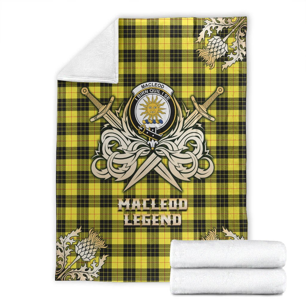 MacLeod of Lewis Modern Tartan Gold Courage Symbol Blanket