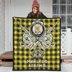 MacLeod of Lewis Modern Tartan Crest Legend Gold Royal Premium Quilt
