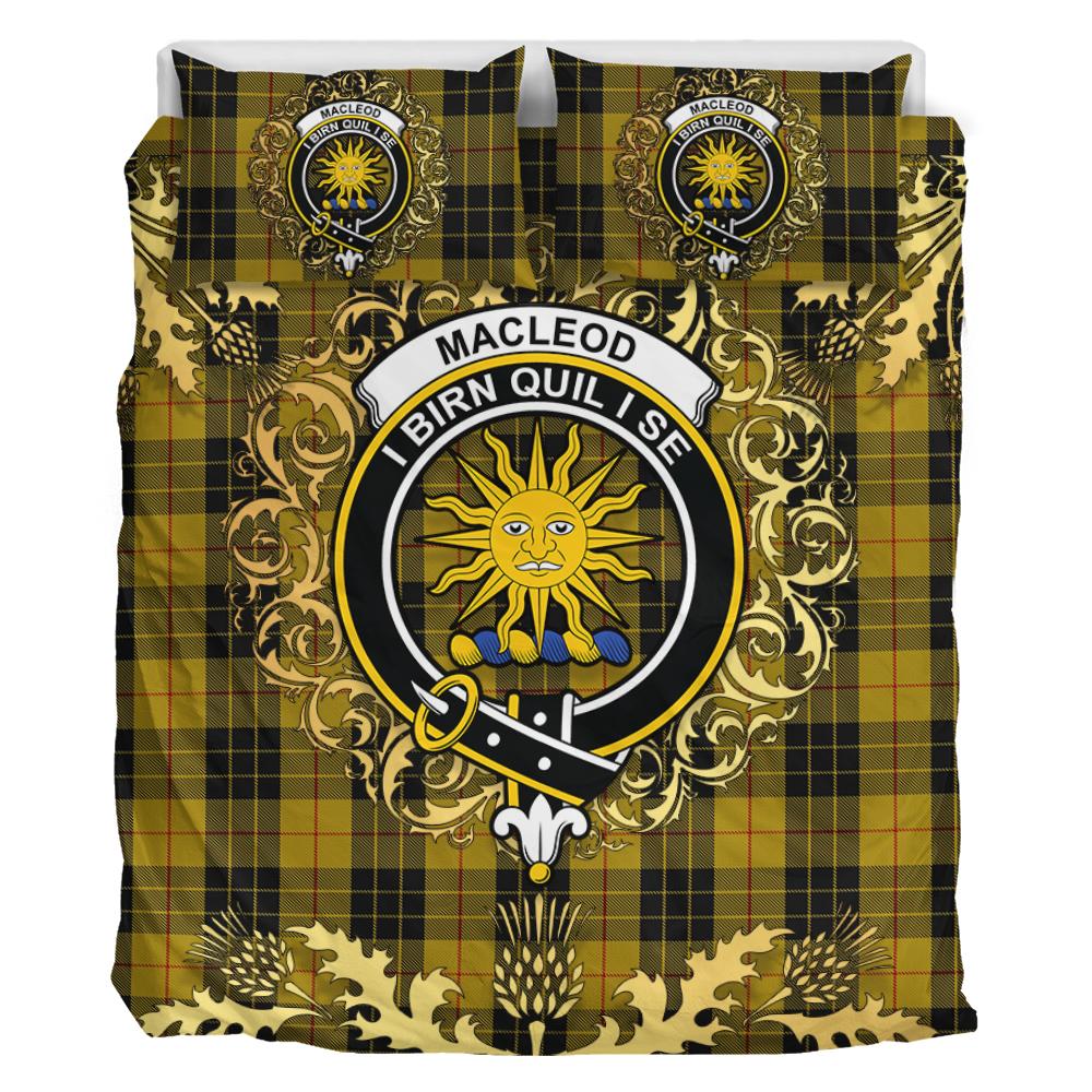 MacLeod of Lewis Vestiarium Scoticum Tartan Crest Bedding Set - Golden Thistle Style