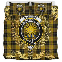 MacLeod of Lewis Vestiarium Scoticum Tartan Crest Bedding Set - Golden Thistle Style