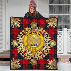 MacLeod of Raasay Tartan Crest Premium Quilt - Gold Thistle Style
