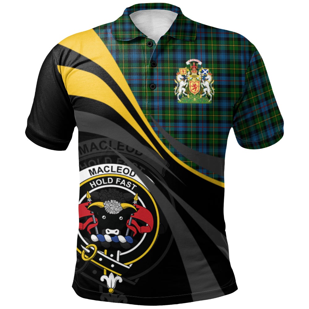 MacLeod of Skye or Johnston Tartan Polo Shirt - Royal Coat Of Arms Style