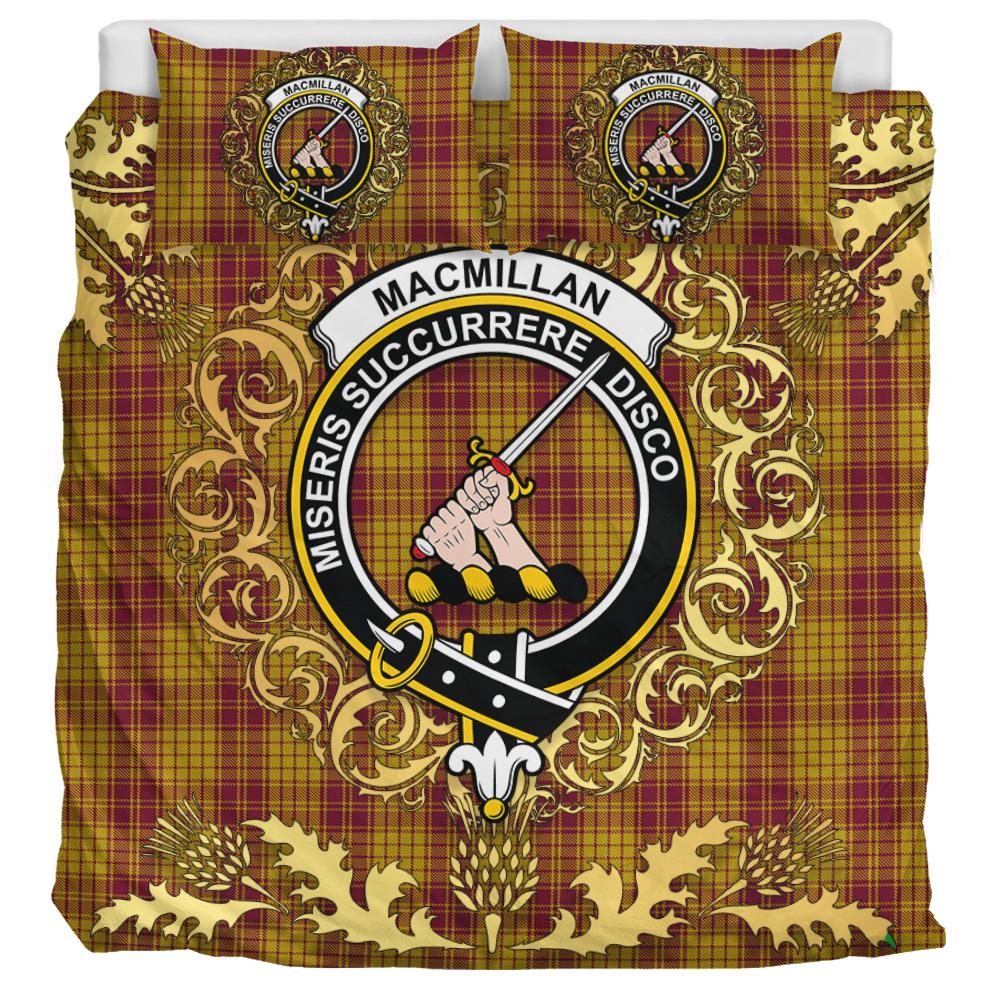 MacMillan Dress Tartan Crest Bedding Set - Golden Thistle Style