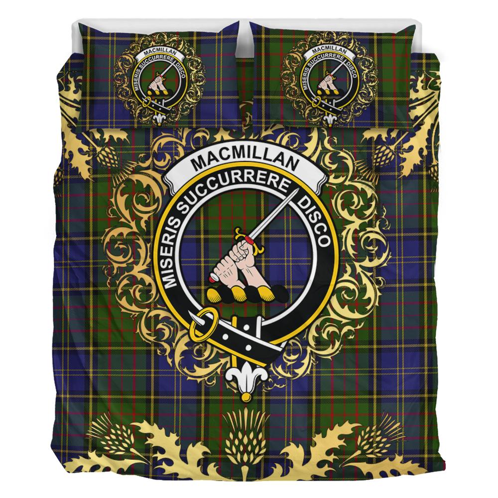 MacMillan Hunting 02 Tartan Crest Bedding Set - Golden Thistle Style