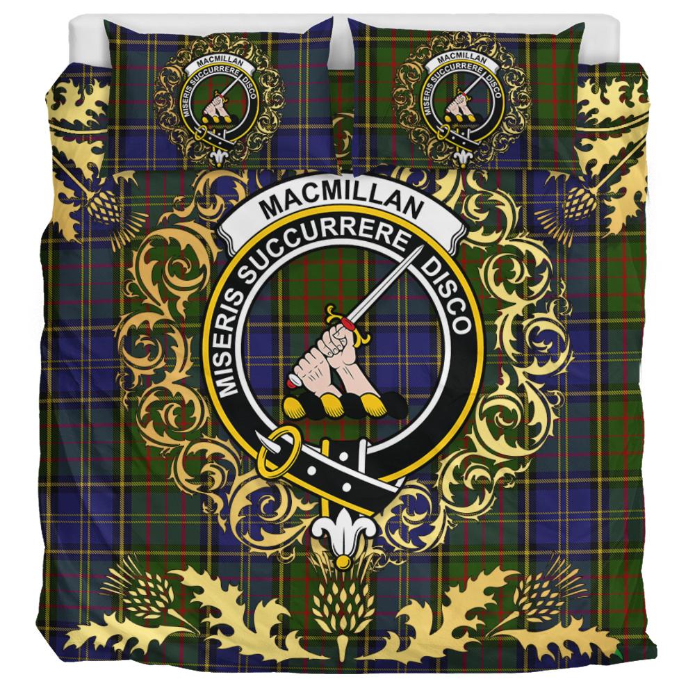 MacMillan Hunting 02 Tartan Crest Bedding Set - Golden Thistle Style