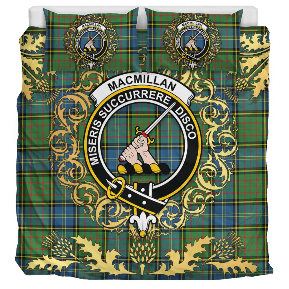 MacMillan Hunting Ancient Tartan Crest Bedding Set - Golden Thistle Style