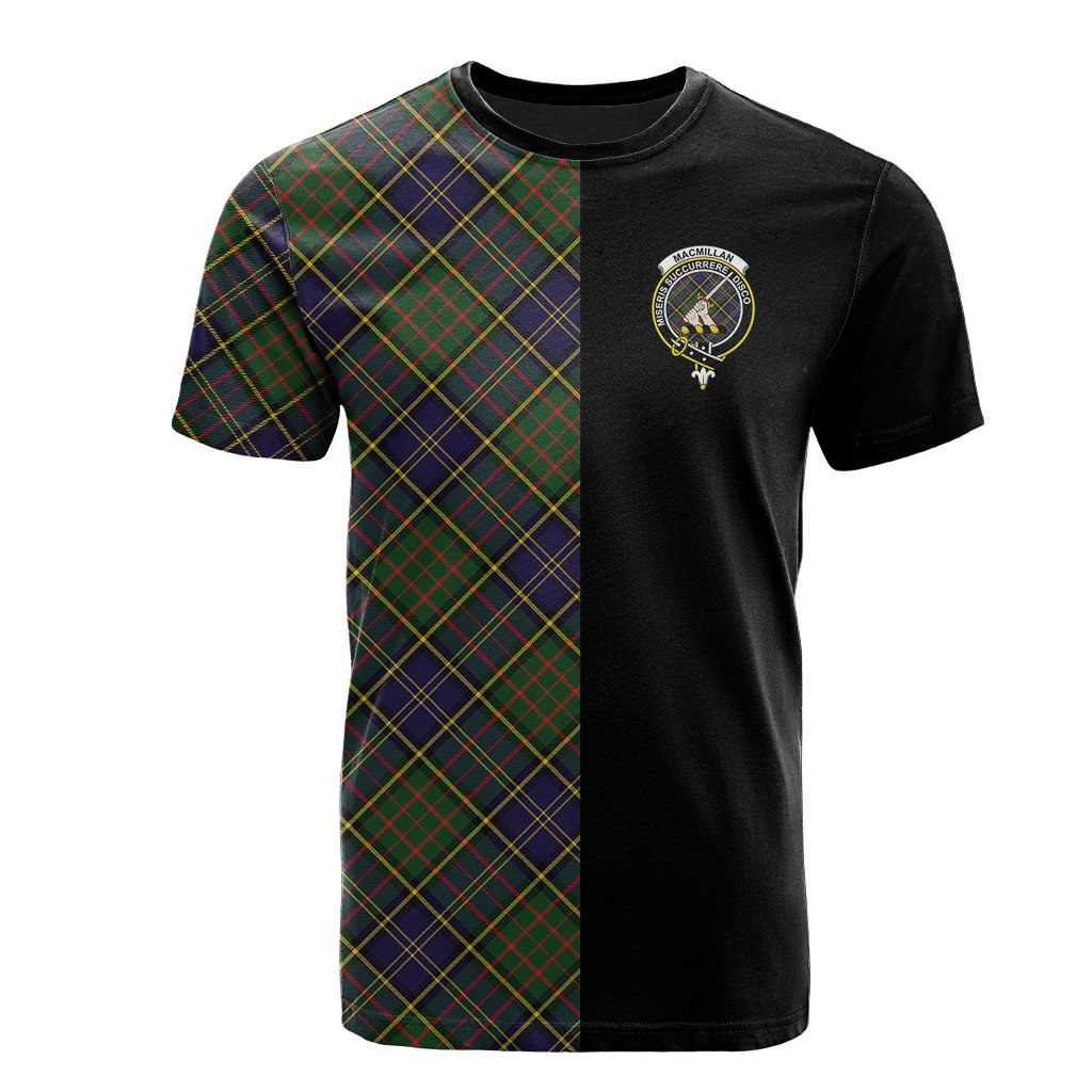 MacMillan Hunting Modern Tartan T-Shirt Half of Me - Cross Style