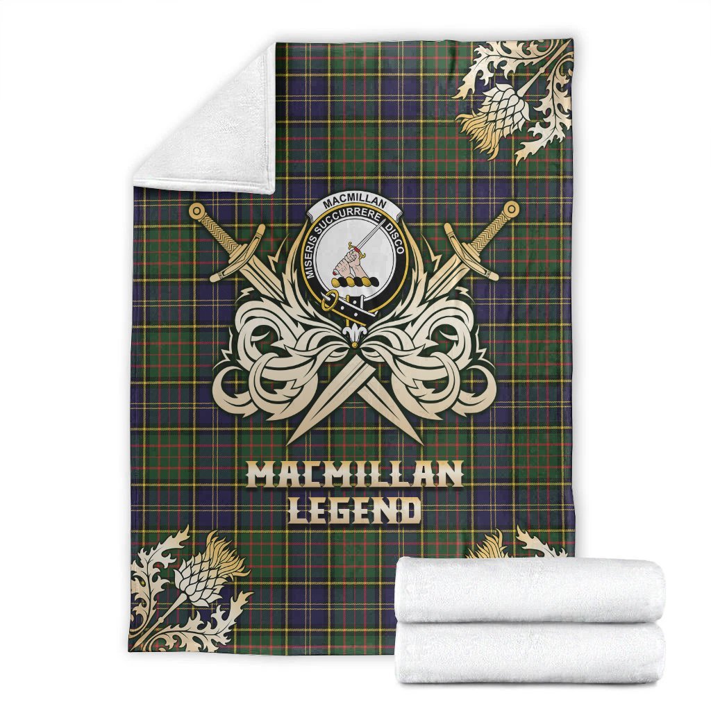 MacMillan Hunting Modern Tartan Gold Courage Symbol Blanket