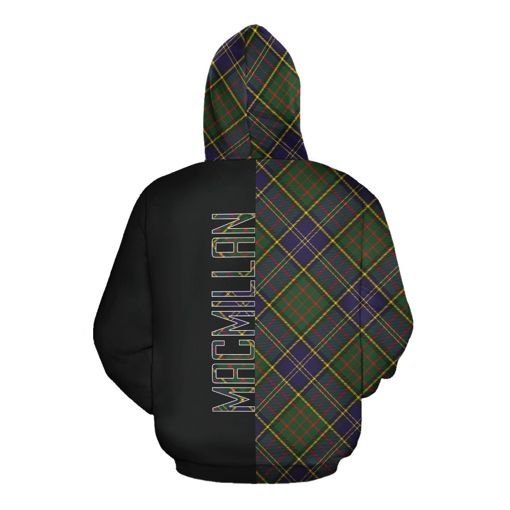 MacMillan Hunting Modern Tartan Hoodie Half of Me - Cross Style