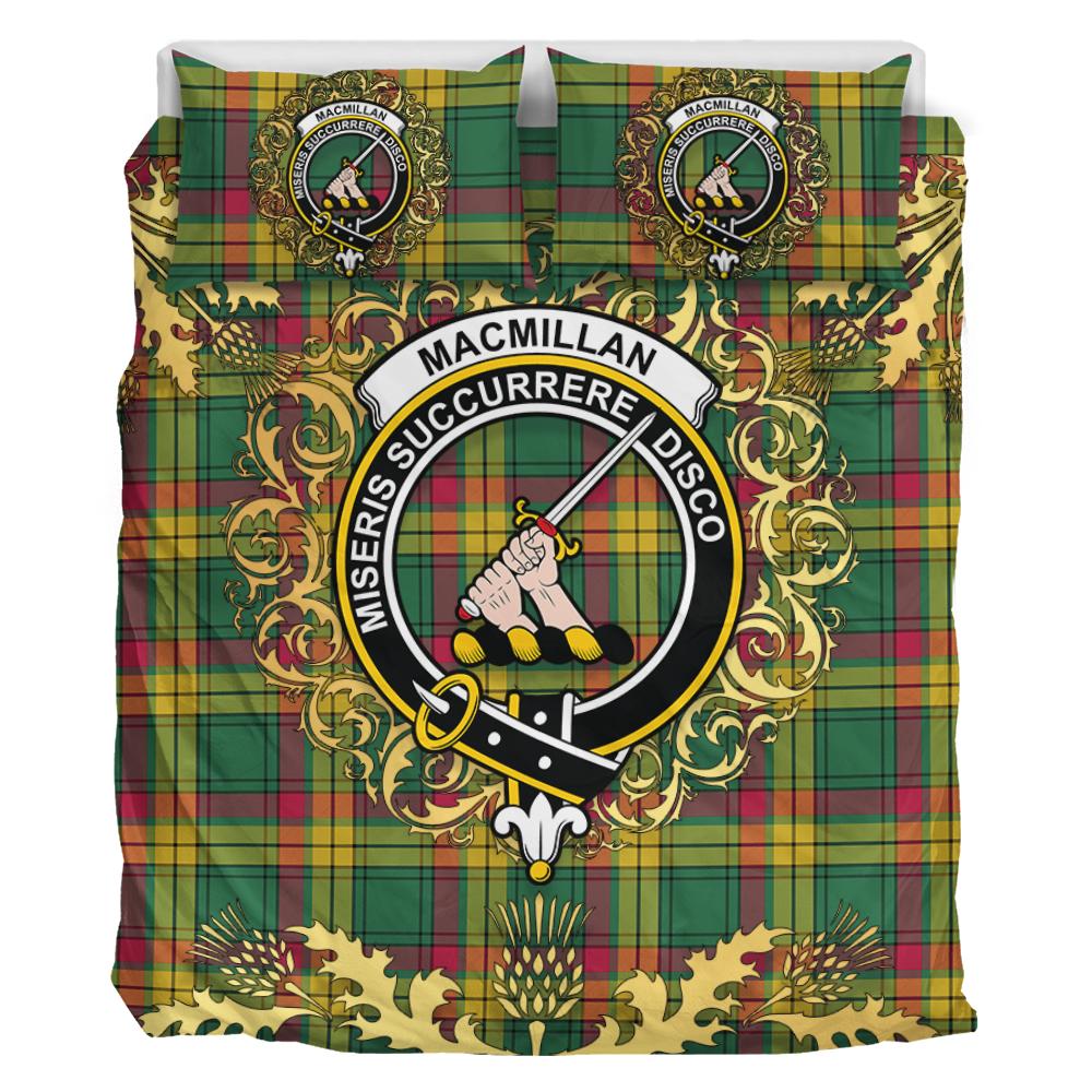 MacMillan Old Ancient Tartan Crest Bedding Set - Golden Thistle Style