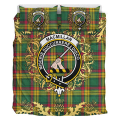 MacMillan Old Ancient Tartan Crest Bedding Set - Golden Thistle Style