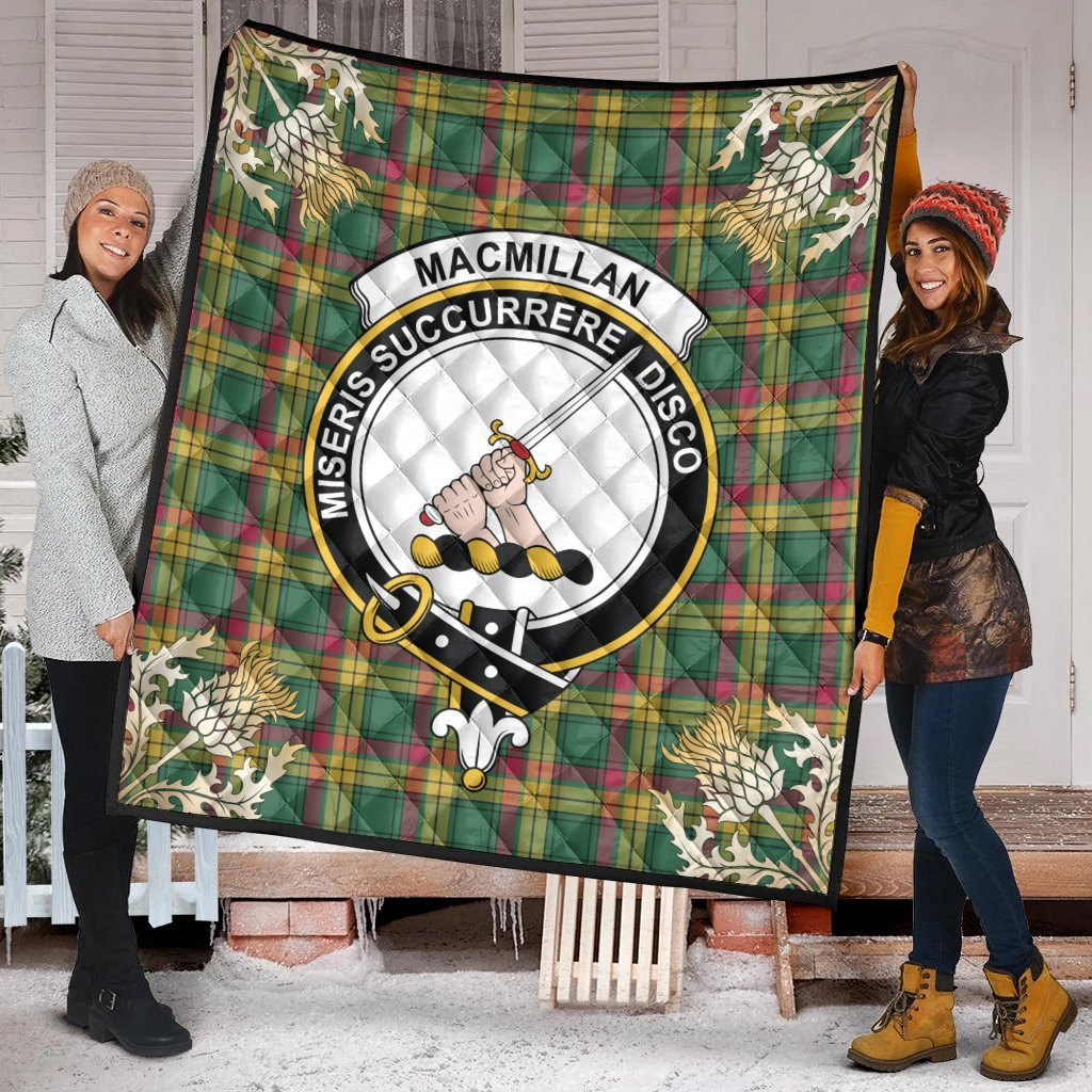 MacMillan Old Ancient Tartan Crest Premium Quilt - Gold Thistle Style