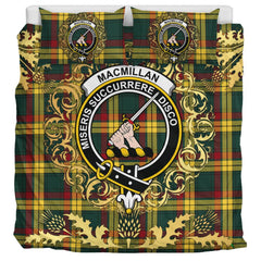 MacMillan Old Modern Tartan Crest Bedding Set - Golden Thistle Style