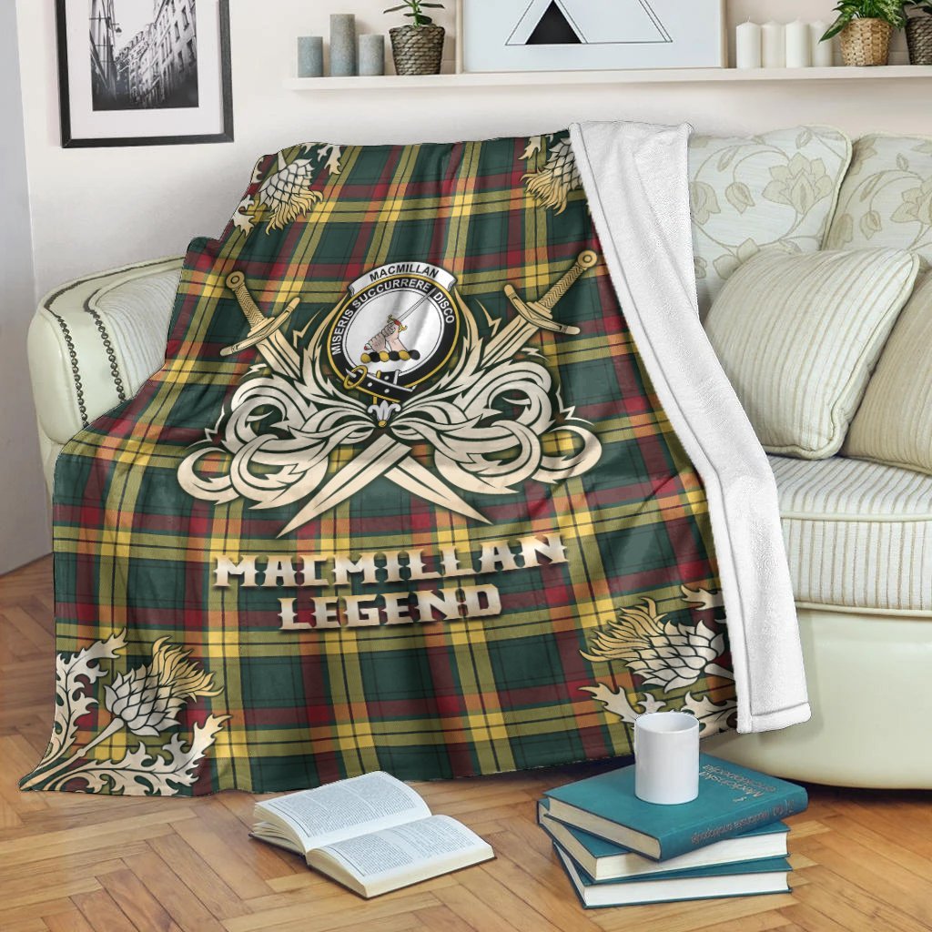 MacMillan Old Modern Tartan Gold Courage Symbol Blanket