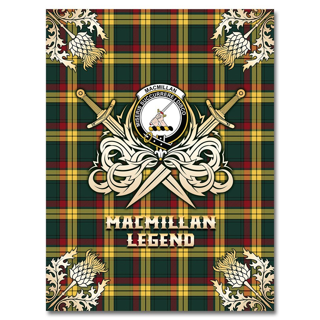 MacMillan Old Modern Tartan Gold Courage Symbol Blanket
