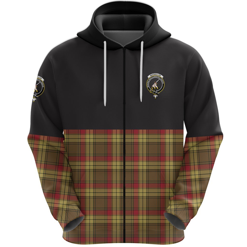 MacMillan Old Weathered Clan Half Of Tartan Zipper Hoodie